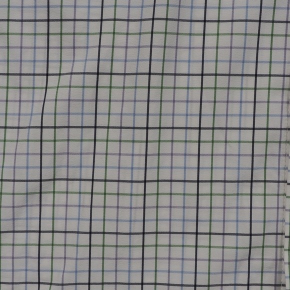 Mizzen Main Shirt Mens XL Trim Fit Blue Green Plaid Leeward Collection USA Made - Picture 7 of 14